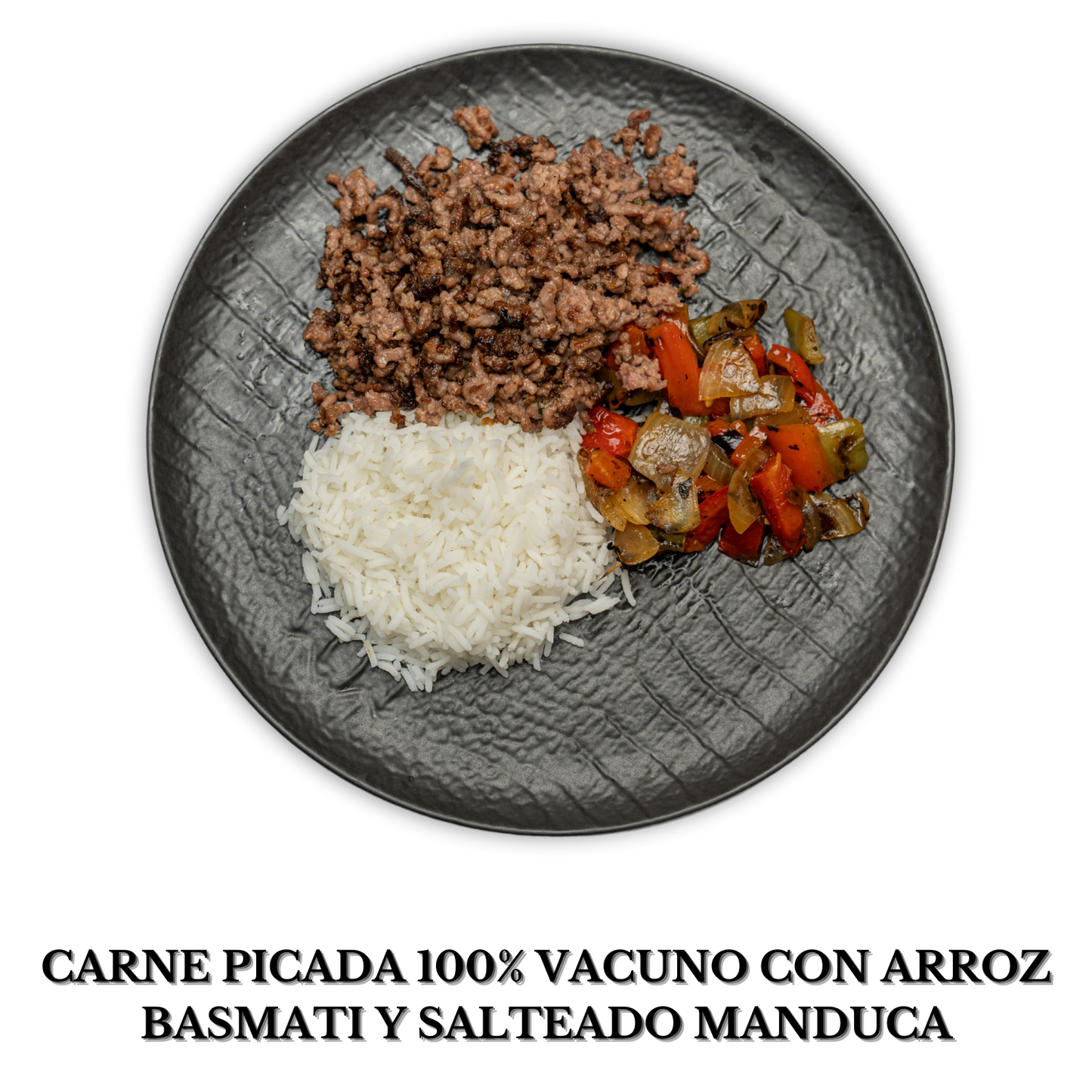 Carne de picada 100% vacuno con arroz basmati y salteado manduca alérgenos: nada