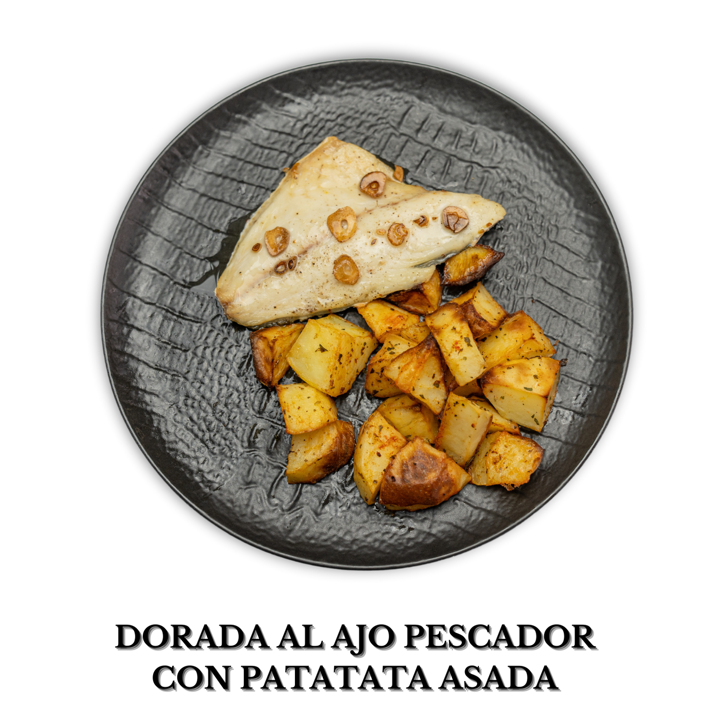 Dorada al ajo pescador con patata asada alérgenos: pescado