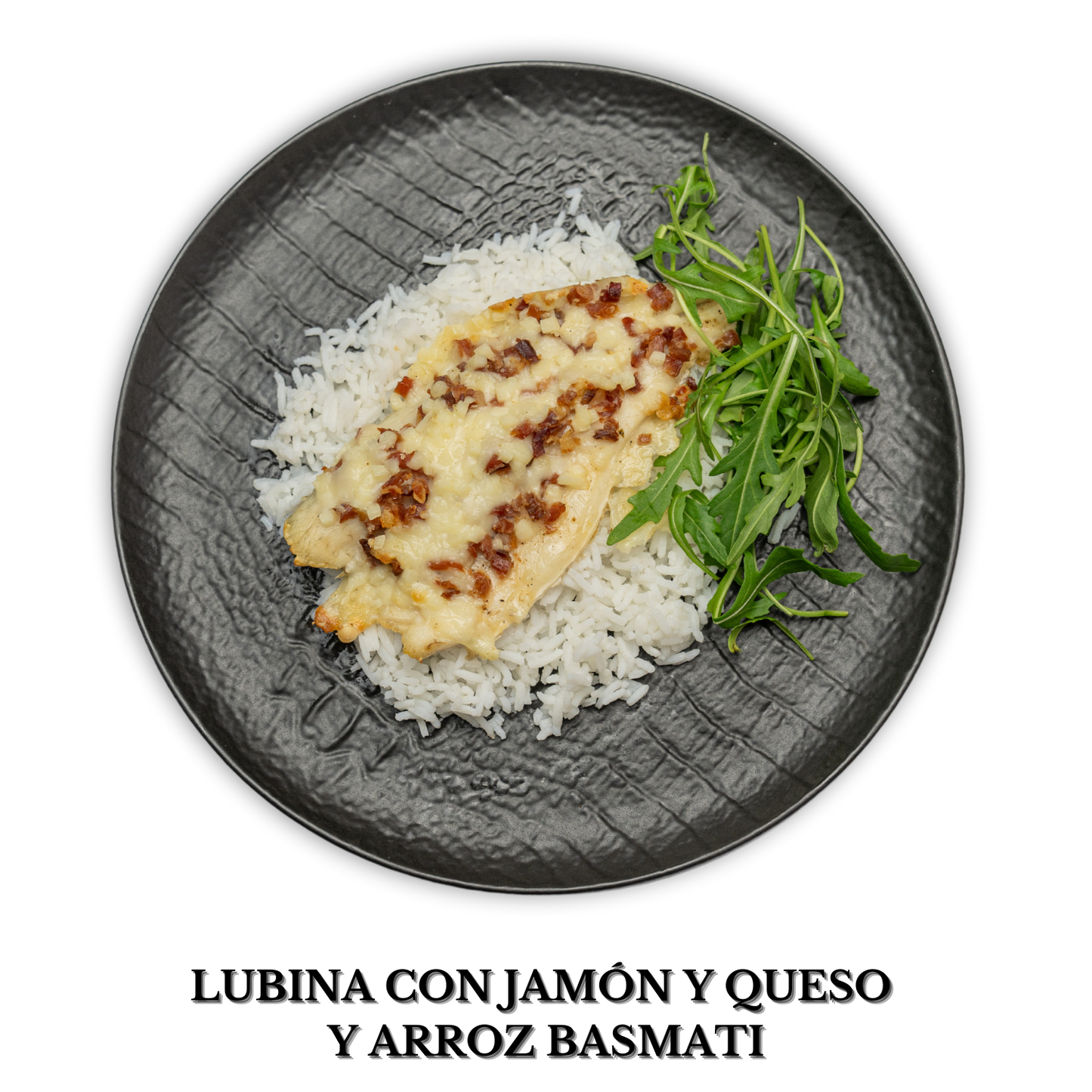 Lubina con jamón y queso con arroz basmati alérgenos : pescado