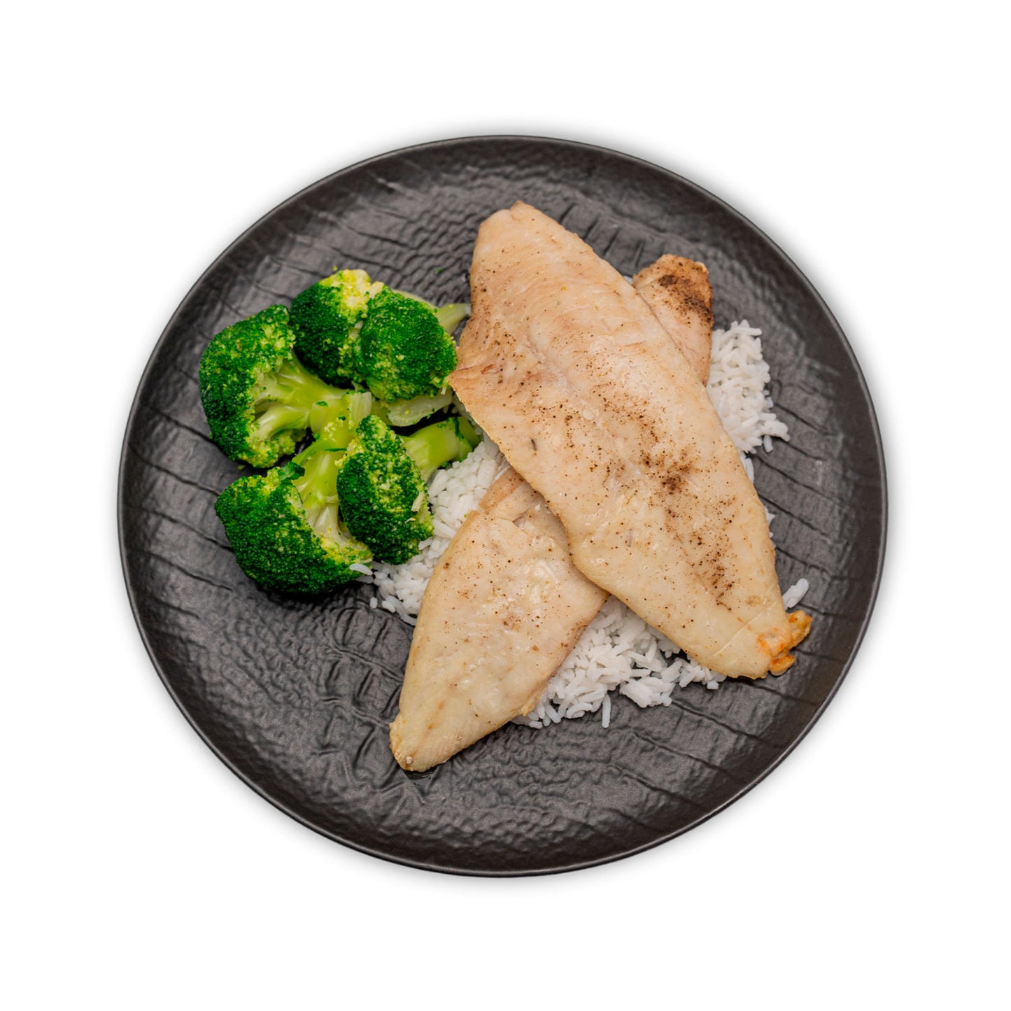 Merluza con arroz basmati y brócoli