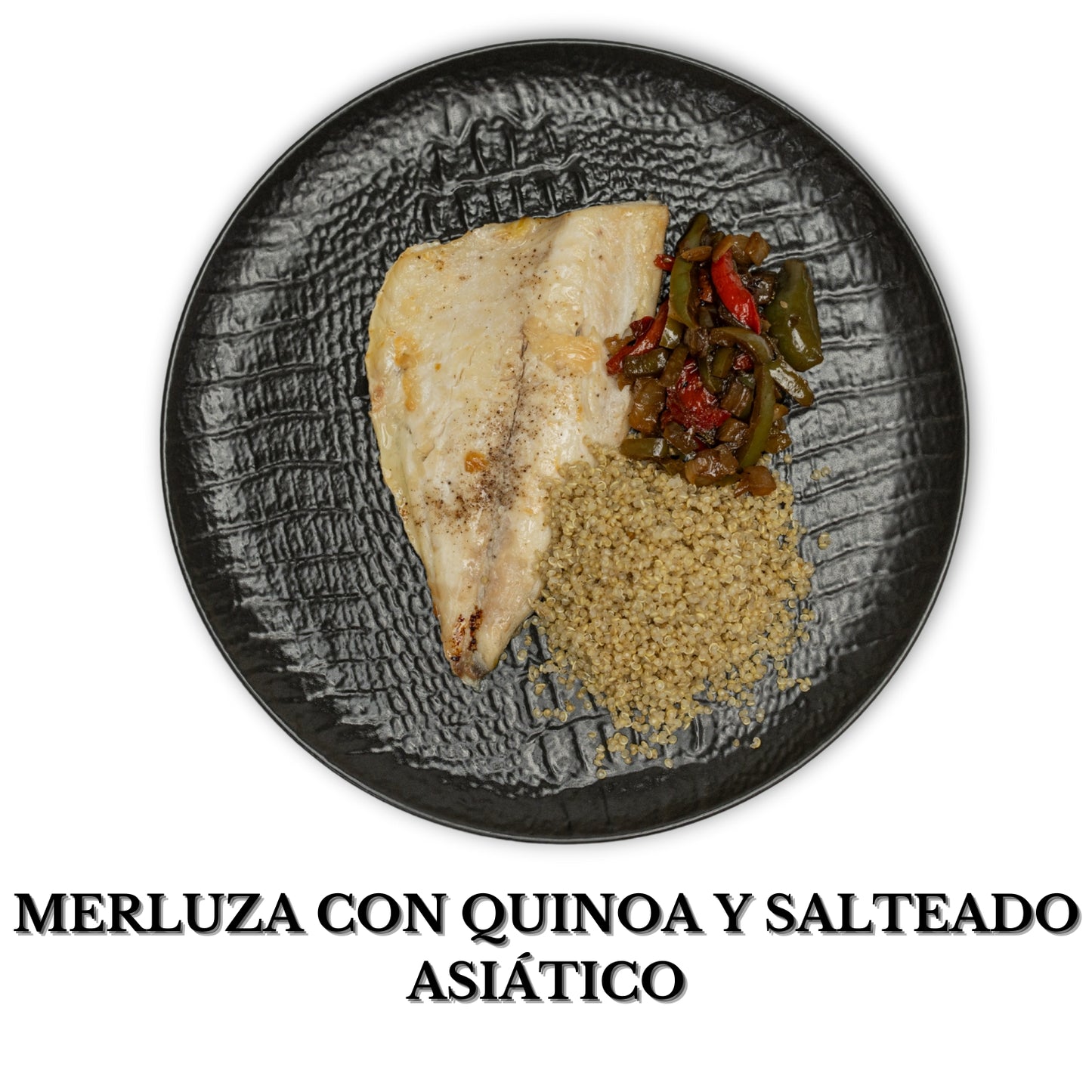 Merluza con quinoa y salteado asiático (alérgenos: Pescado, soja, sésamo)