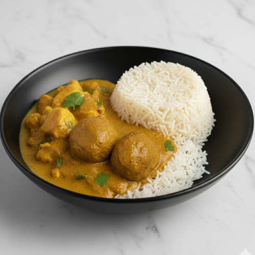 Albóndigas de pollo al curry