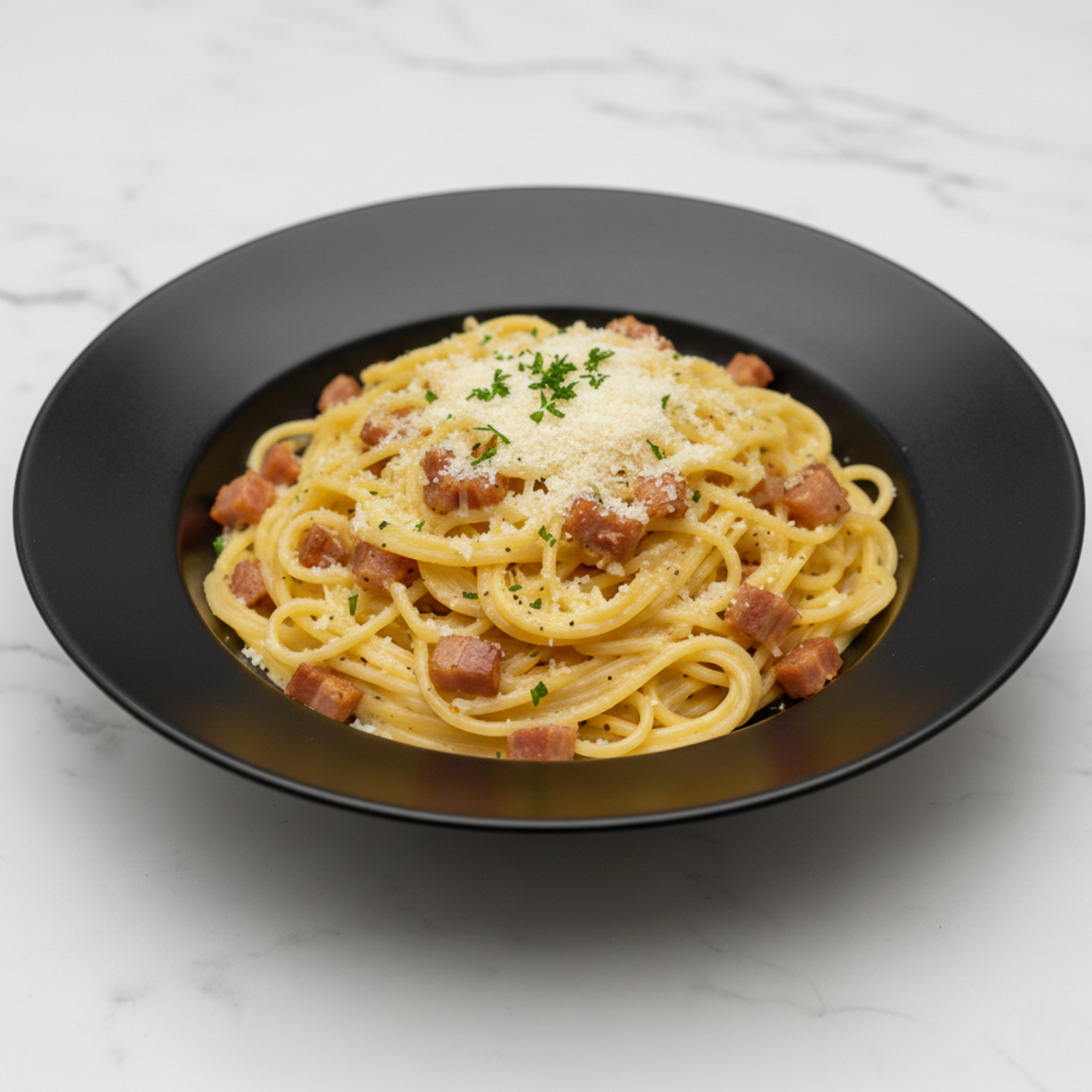 Pasta carbonara con guanciale