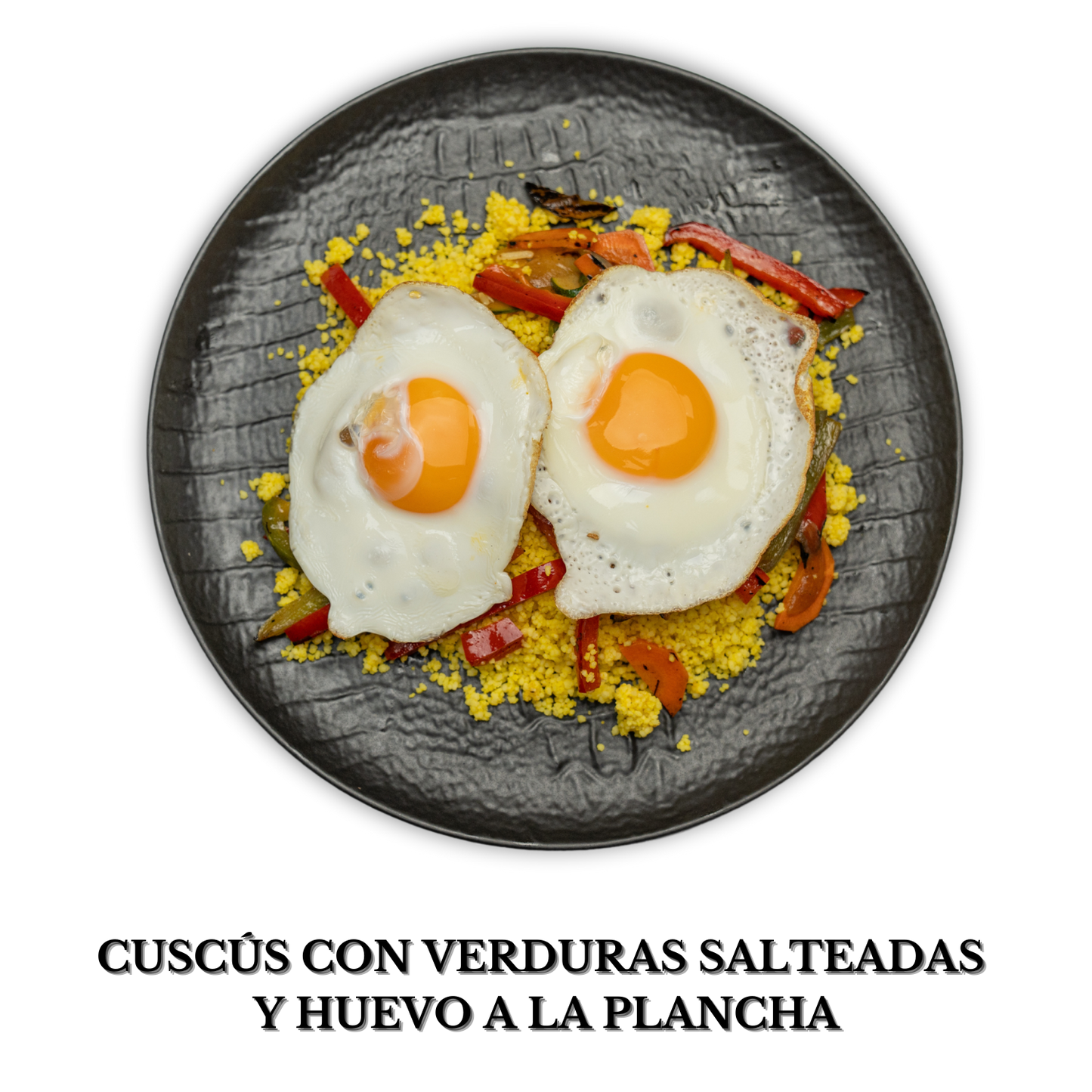 Cuscus con verduras salteadas y huevo a la plancha alérgenos: gluten y huevo