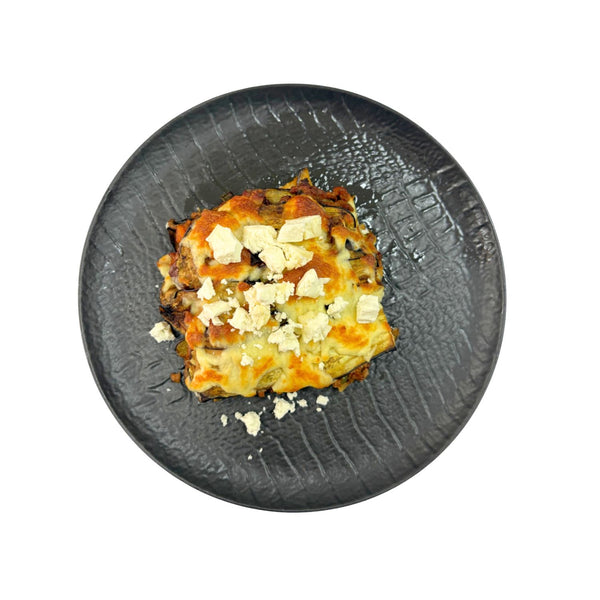 Musaka de berenjenas con queso feta
