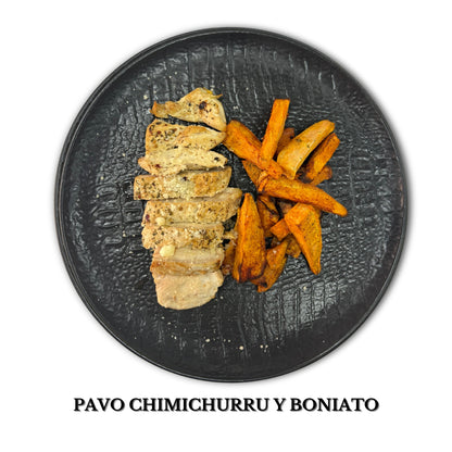 Pavo con chimichurri y boniato