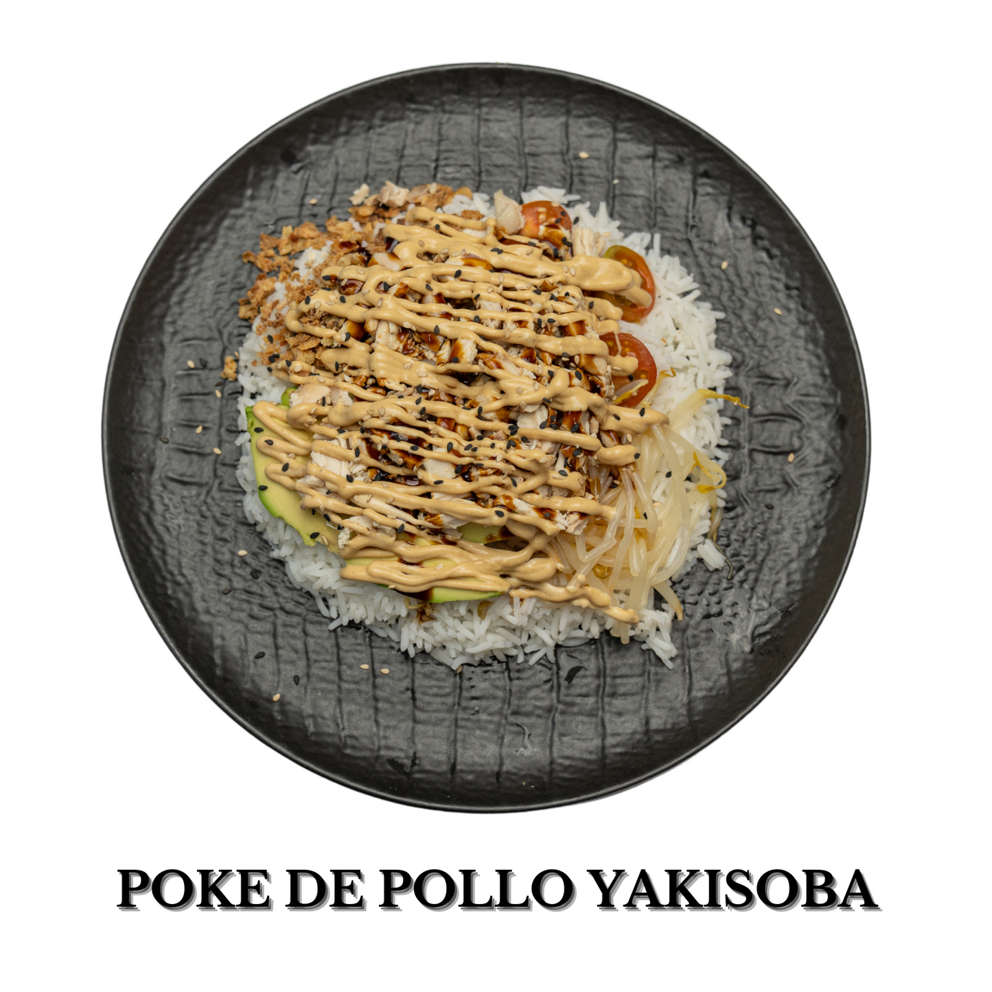Poké de pollo yakisoba alérgenos: sulfitos, soja, gluten