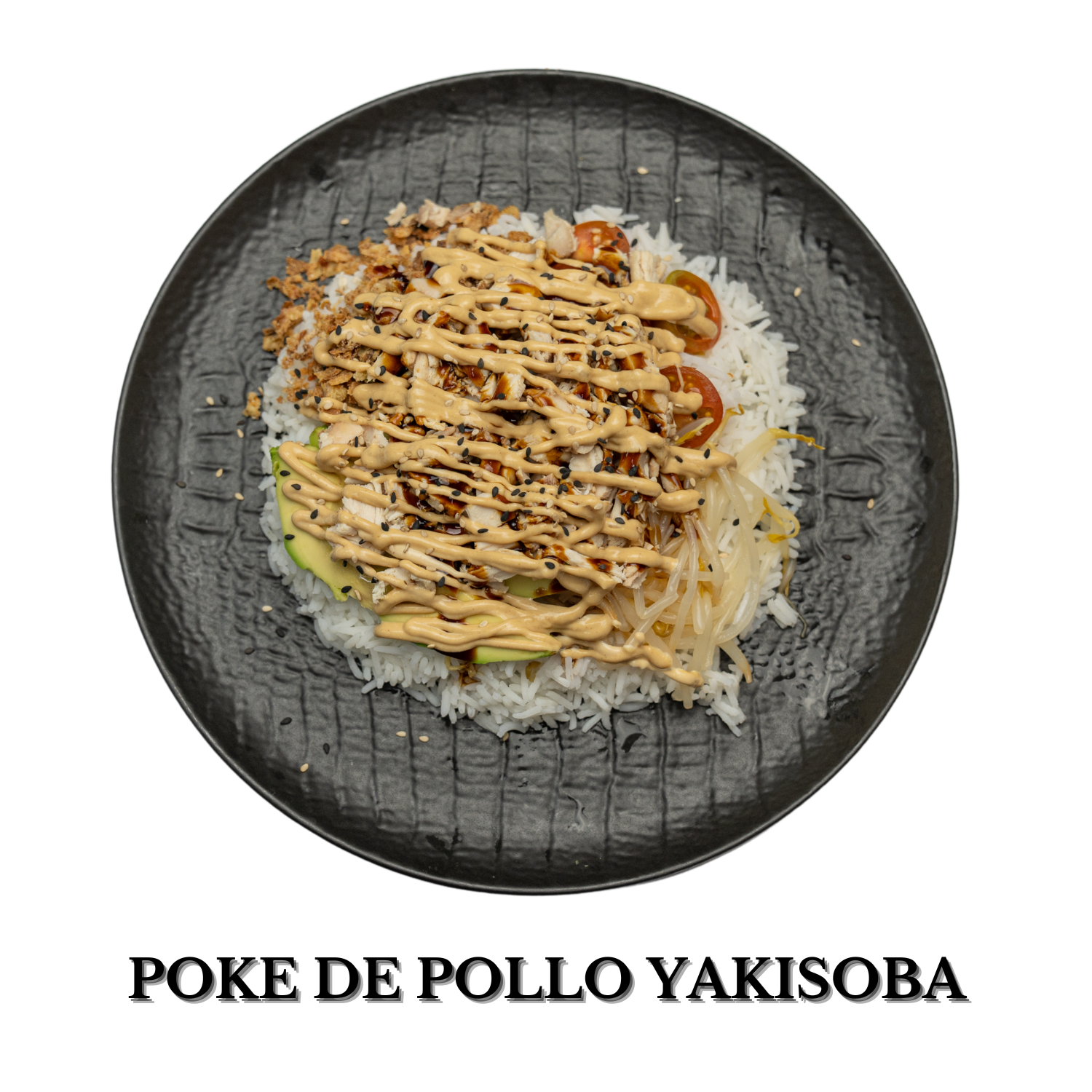 Poké de pollo yakisoba alérgenos: sulfitos, soja, gluten