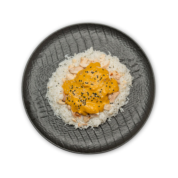 Pollo al curry con arroz basmati
