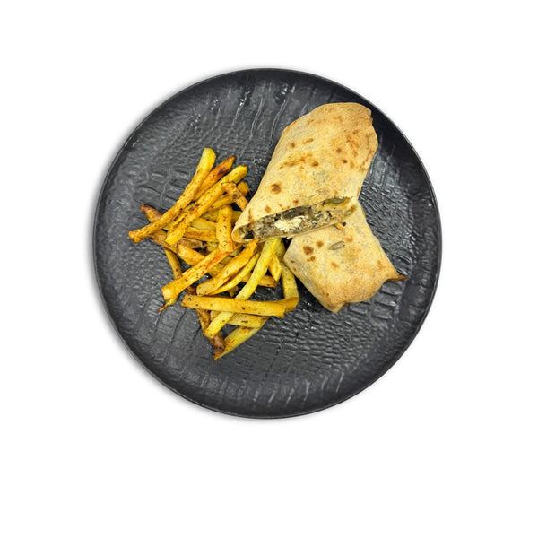 Wrap de pollo con patatas asadas